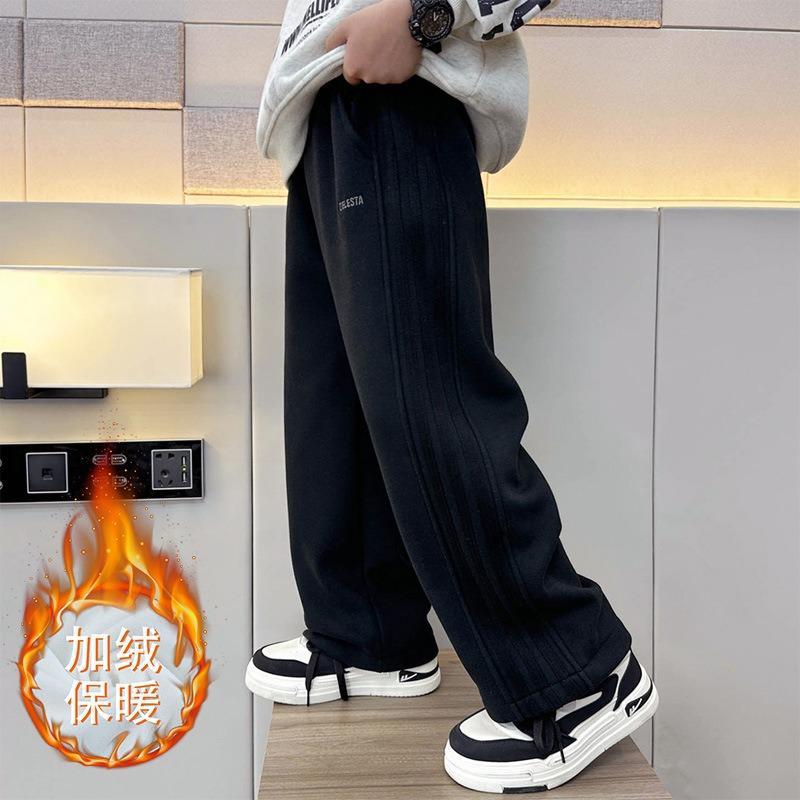 Pantaloni Sportivi Lunghi Dritti Casual a Righe per Ragazzi Grandi