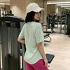 Damen atmungsaktives, figurbetontes Mesh-Patchwork-Yoga-T-Shirt - Schnell trocknend, schmeichelhaft für Pilates & Fitness