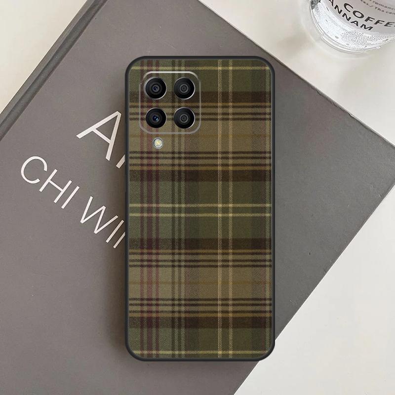 Brown Plaid Case For Samsung Galaxy M11 M21 M31 M20 M23 M54 M14 M34 M13 M52 M32 M12 M16 M36 M56 M15 M55
