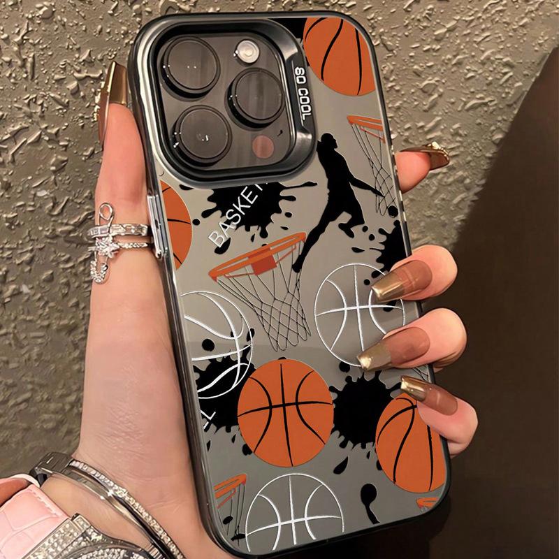 Basketball Flying Man Graphic Phone Case for iPhone 16 15 14 13 12 11 X XR Xs SE2 SE 8 7 Plus Pro Max Mini PC Back Cover