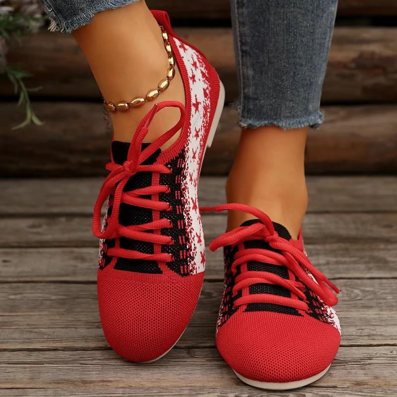 Fashion Women Flats Spring Autumn Fashion Comfortable Breathable Elastic Running Sneakers Women Casual Outdoor Walking Shoes for Women