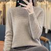 One-line Ready-to-wear Half-high Neck Hollow Cardigan for Women In Autumn and Winter New Loose and Versatile Warm Wool Knitted Base Shirt