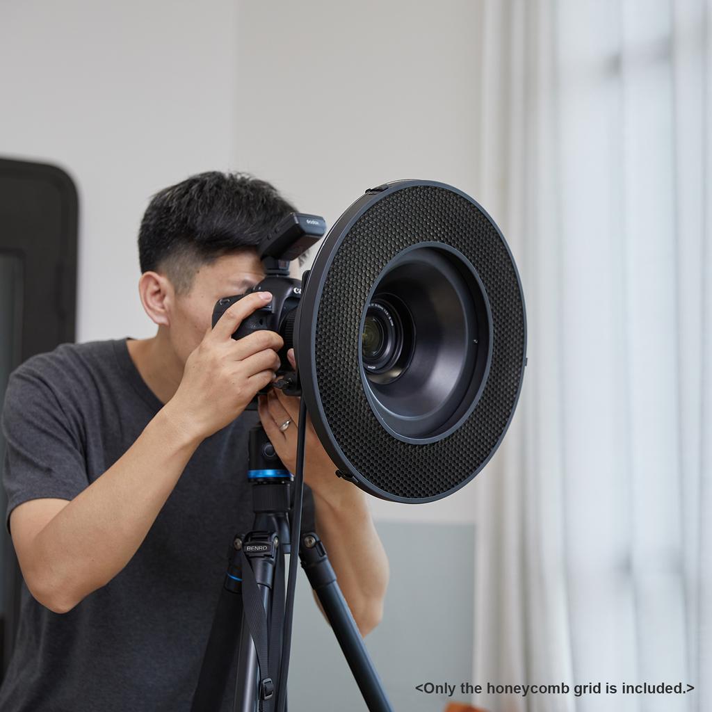 Godox R200RHC40 40 Grad Wabengitter für Godox R200 Ringblitzreflektor Metallmaterial Kamerablitz