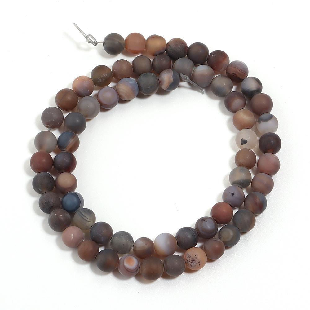 4 6 8 10 12mm Natural Stone Beads Matte Black Stripe Agate Round Loose Beads For Jewelry Making DIY Bracelet Necklace Supplies
