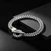 Punk Non Fading Double Layer Square Chain OT Buckle Chunky Bracelet for Men, Waterproof Stainless Steel Fashion  Jewelry Gift