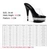 Damenschuhe Transparente Kristall High Heel Fischmaul High Heel Nachtclub Sandalen Tanzschuhe 15cm Absatz 5cm Plateau YKC