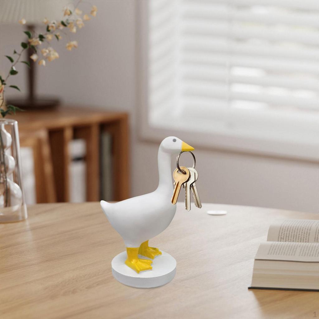 Goose Duck Key Holder Statue Gifts Resin Accessories Animal Sculpture for Storage Office