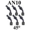 6X 4AN 6AN 8AN 10AN 12AN Oil Fuel Cooler Push-On Hose Fittings 0 45 90 180 Degree Push Lock Rubber Tube End Adapter Aluminum