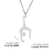 High Polished Stainless Steel Necklace for Women with Gymnastics Pendant Necklace Jewelry Accessory Daily Casual Use