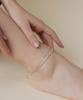 Dmoment Duo Shine Ball Chain Layered Silver Anklet (925 Silver)