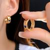 Zircon Heart Hoop Earrings: Japanese & Korean-Inspired Women's Fashion, Elegant Simple Design, Light Luxury Jewelry.