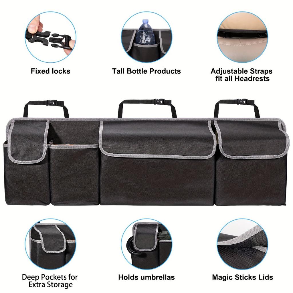 General Motors Car Seat Back Storage Bag Large Capacity 600D Oxford Fabric Multi-Pocket