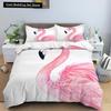 Flamingo Duvet Cover King Queen 3D Pink Animal Bedding Set For Kids Teens Adults Watercolor Style Quilt Cover With Pillowcase