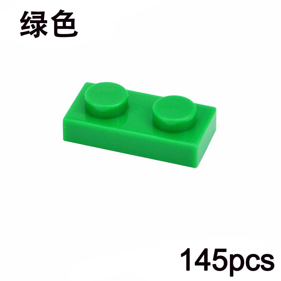 

1x2 Dots 145PCS Color Educational Creative Compatible With 3023 Size Moc Building Blocks Thin Figures Bricks Toys for Children зелений