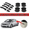 Glossy Piano Black Car Door Handle Bowl Cover Trim For Honda Civic 2006-2011