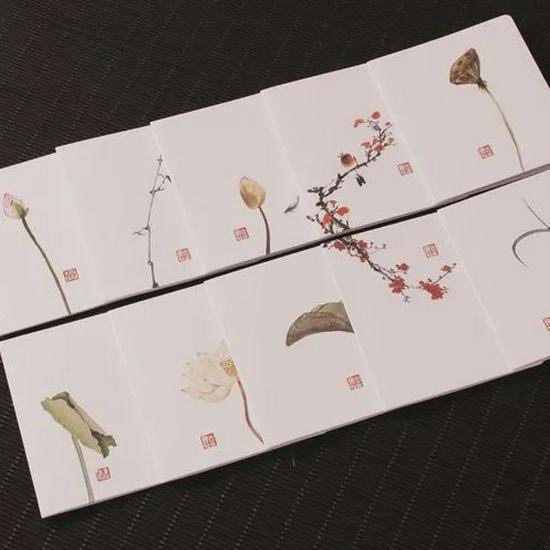 Öğretmenler İçin Orta Sonbahar Tebrikleri İçin Retro Çin Tarzı Katlanır Kart