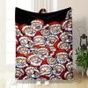 Cartoon Santa Crowded Pattern Blanket Bedroom Blanket for Livingroom Couch Lunch Break Soft Throw for Friend's Festival Gift