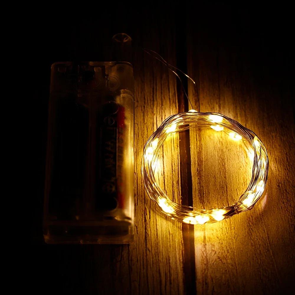 30Leds String Lights Battery Operated Copper Wire Garland Lamp Outdoor Waterproof Fairy Lighting for Xmas Wedding Party Decor