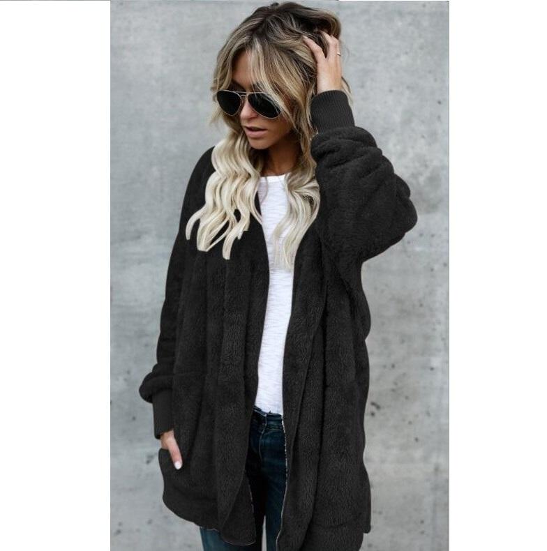 Autumn and Winter Furry Warm Top, Mid To Long Length, Double-sided Protective Jacket