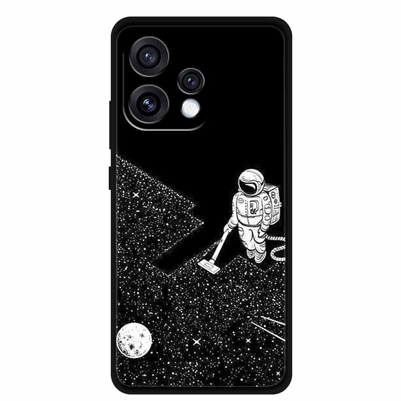 For Oppo Reno15 5G Case 6.59" Cute Cat Balck Edge Soft Silicone Wolf Phone Back Cover For Oppo Reno 15c 5G Protective Lion Funda