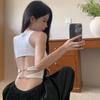 Spicy Girl Backless Camisole with Chest Pads - Round Neck Sleeveless Top for Women