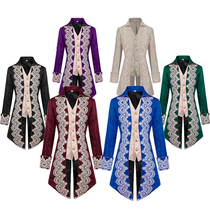Men's Steampunk Gothic Victorian Lace Long Frock Coat (2024 Update)
