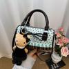 Sweet Girl Bow Handbag New Fashion Plaid Pillow Bag Versatile Shoulder Messenger Bag