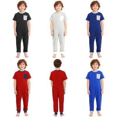 Special Needs Clothing for Kids Adaptive Jumpsuit Unisex Back Zipper Contrast Color Easy Dressing