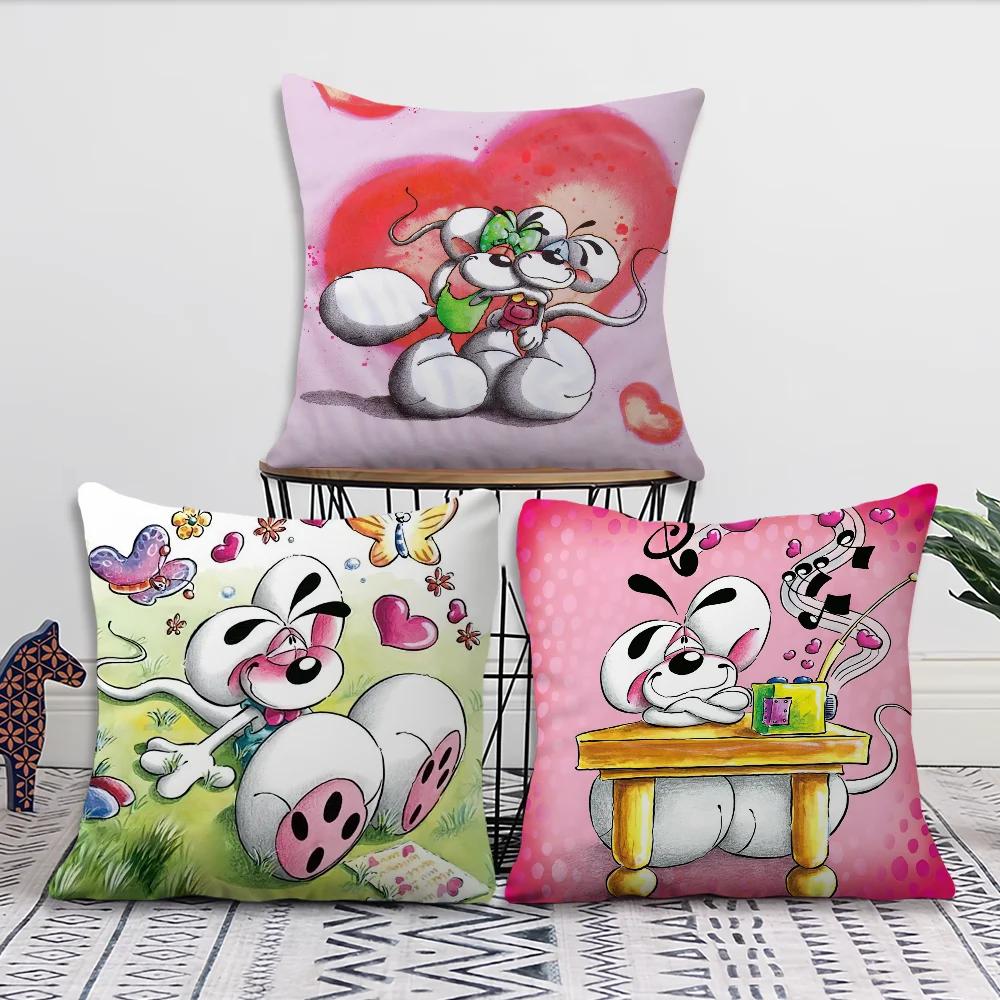 Cartoon D-Diddl Rat Decoration Room Home Sofa Living Office Car Nordic Simplicity Pillow Cover