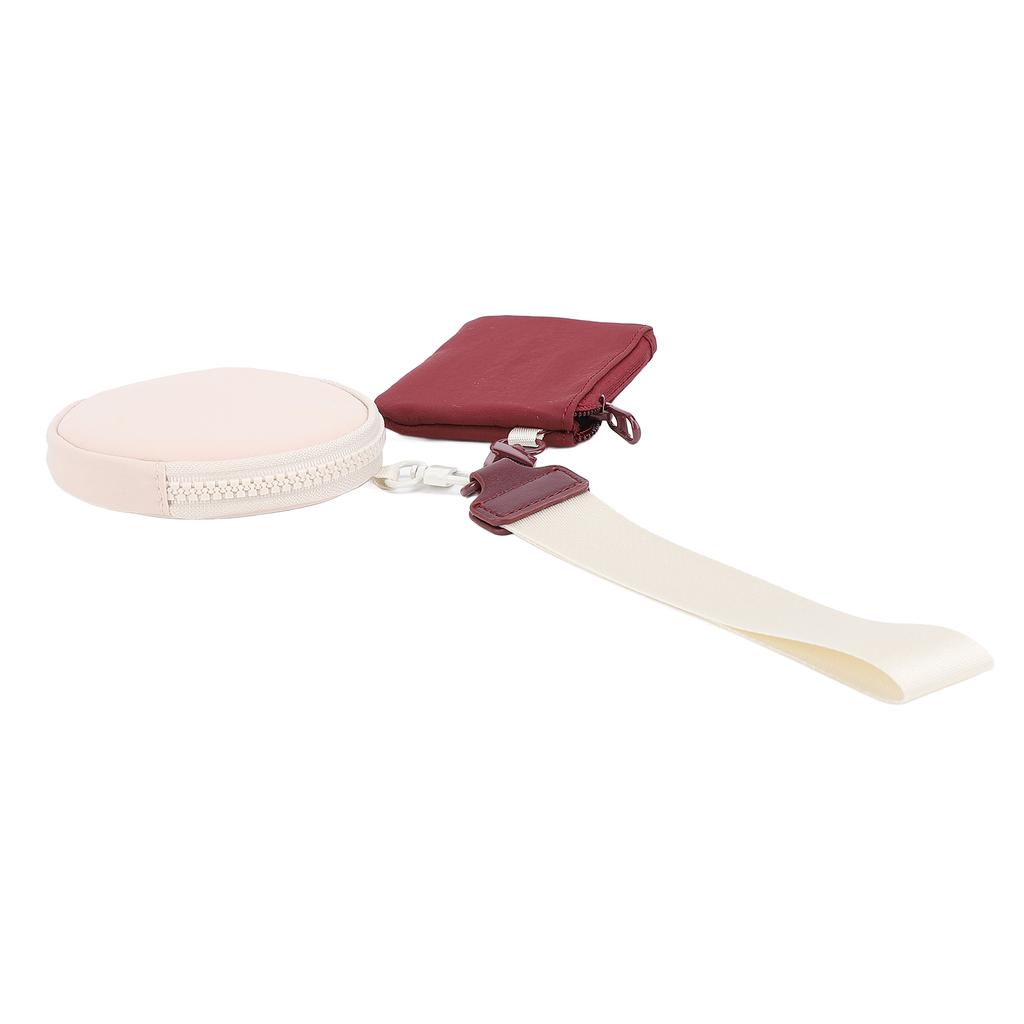 Keychain Wallet Dual Pouch Portable Wallet Miniature Detachable Wristlet Keychain Wallet for Key Lip