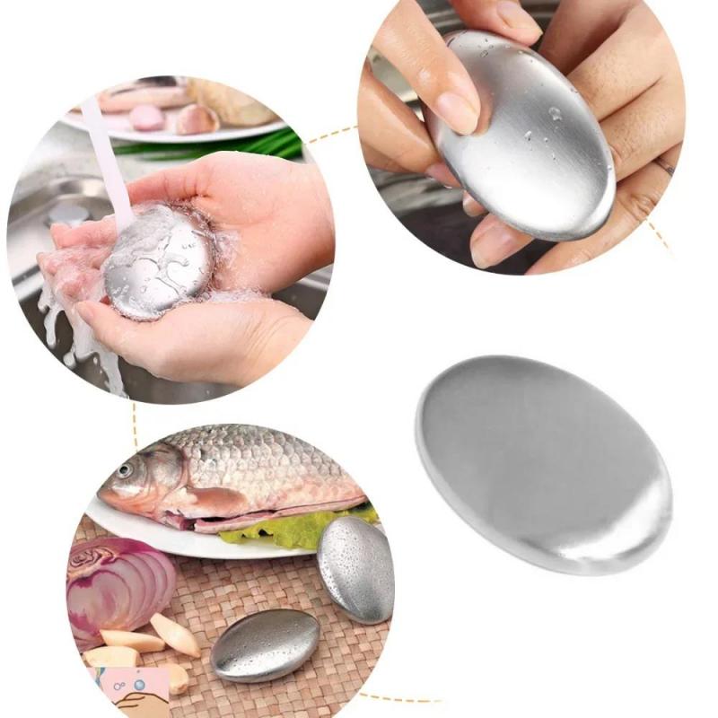 Stainless Steel Odor Removal Soap Metal Hand Deodorizer For Kitchen Fish Garlic Smell Neutralizer Reusable Durable Rust-Free Cleaning Bar