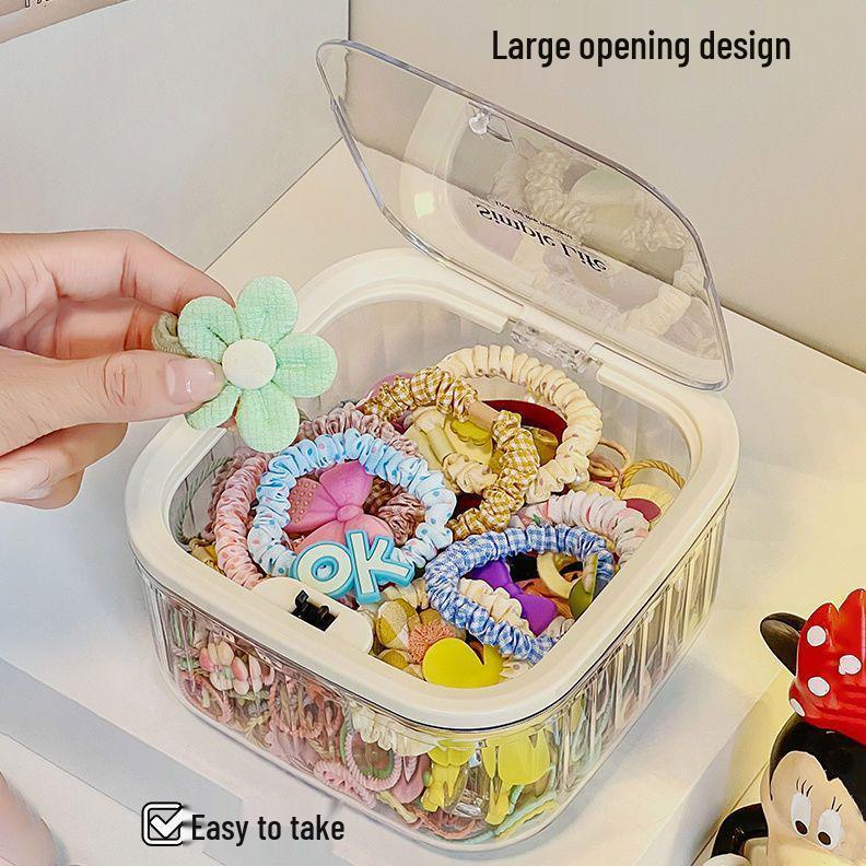 Cutie de Depozitare de Mare Capacitate pentru Accesorii de Păr pentru Copii - Organizator Drăguț pentru Elastice de Păr, Agrafe și Bentițe