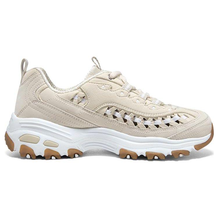 Skechers DLites 1.0 Mesh Retro Sports Mid-Top Dad Shoes Women Sneaker Beige 896197-NAT