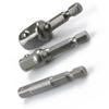 3 Pcs 1/4 3/8 1/2 Bit Drive Socket Adapter 360° Rotatable for Cordless Drill Ratchet Extension Socket Wrench Adapter Set