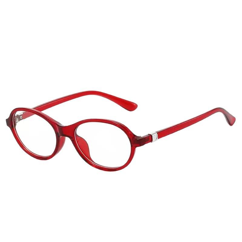 TR flat mirror retro burgundy myopia glasses female oval nerd niche chic style plain face