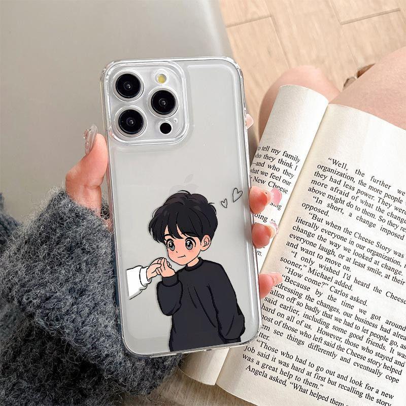 

Hand-in-hand Boy iPhone Case: Compatible with Apple iPhone 13/14/15/16/17, Creative Soft Shell Design. 7