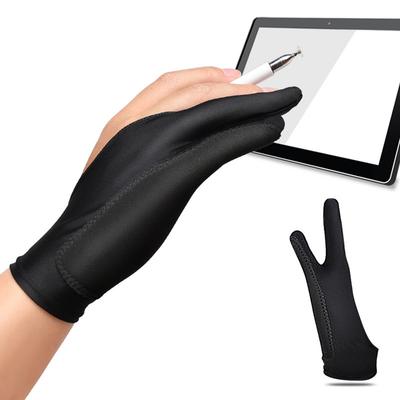2 Peças Luvas de Artista com Dois Dedos Luvas de Rejeição de Palma para Caneta Stylus Lápis Esboço Pintura Mão Direita ou Esquerda