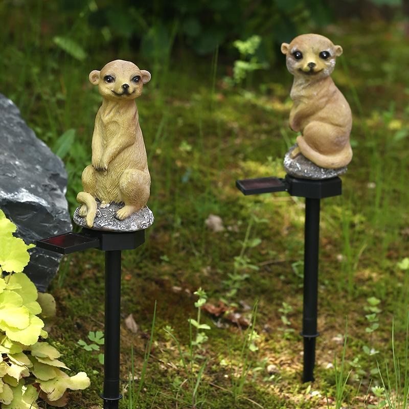 1Pc Solar Resin Lamp, Meerkat Lamp on The Ground, Decorate Outdoor Garden, Courtyard Light, Garden Roadside LED Night Light