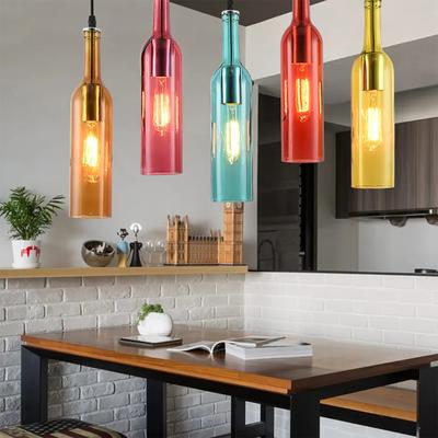 Luminária pendente circular de vidro, criativa e personalizada, luminária pendente de vidro colorido, moderna para restaurante, luminária pendente de bar, balcão de bar