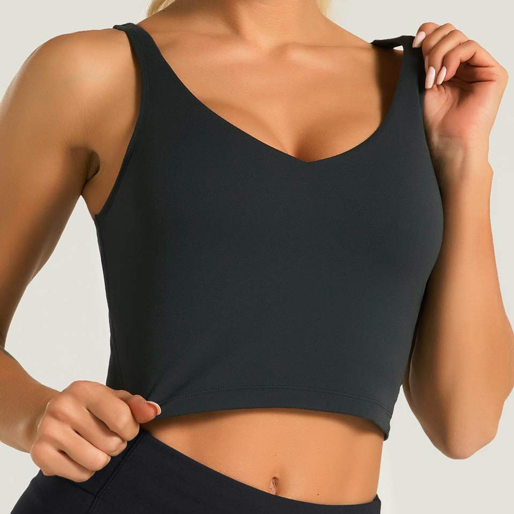 Women Sleeveless Crop Top Slim Fit Tank Top Stretchy Solid Color Basic U Neck Short Vest Shirt for Casual Wear