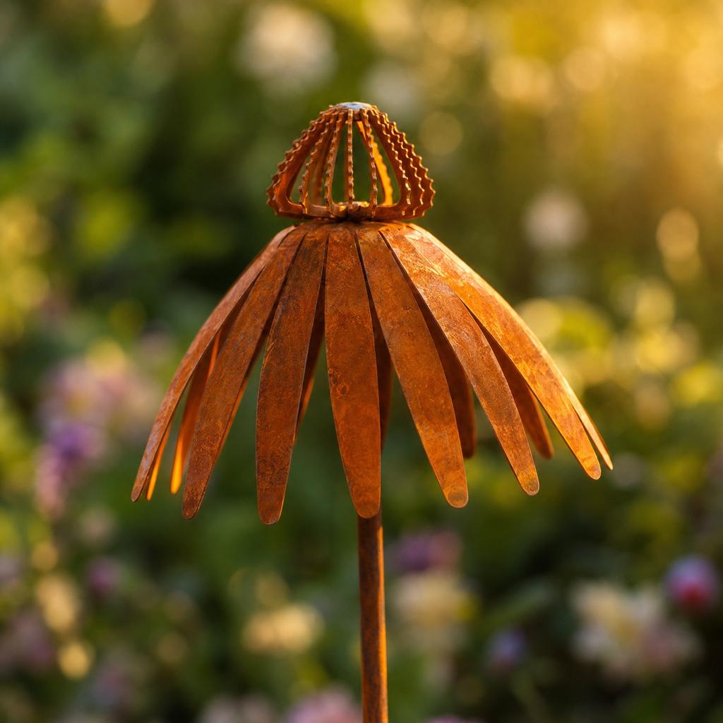 Purple Coneflower Garden Decorative Stake, Ground Insert for Outdoor Garden Yard Patio and Decor