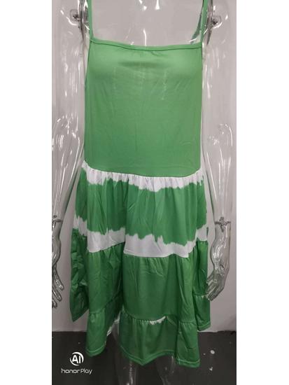 Women's 2025 Tie-Dye Sling Dress - Solid Colors Available