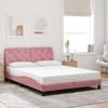 Bed Frame without Mattress Pink 140x200 cm Velvet