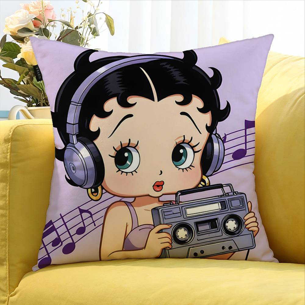Anime Cute B-Betty Boop World Various Sizes Square Pillow Case For Car Home Bedchamber Decor
