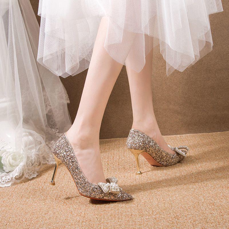 Fairy bridesmaid crystal shoes wedding high heels with evening dress pointed wedding shoes bride shoes new in spring and autumn 2025