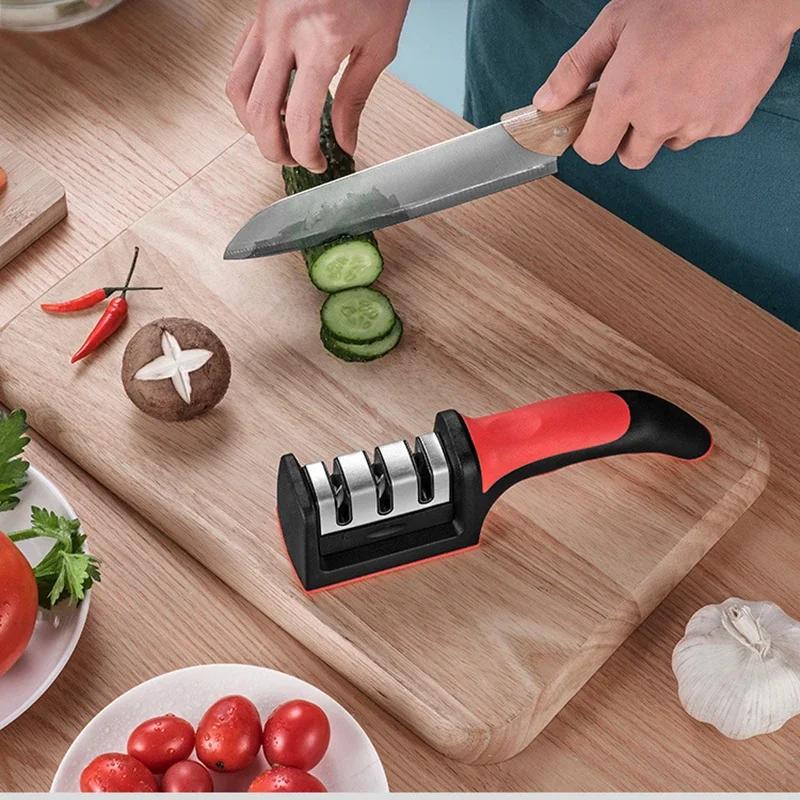 Three-stage Knife Sharpener Manual Knife Sharpening Kitchen Tools Accessory Professional Stone Knives Accessories Dining Bar