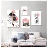 Canvas Art Print Sexy Lips Paintings High Heels Posters Pink Flower Wall Pictures Home Decor Fashion Poster Women Perfume Makeup
