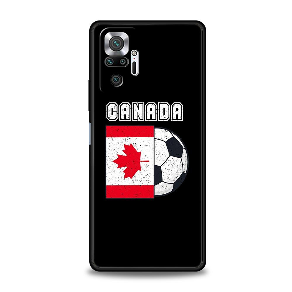 Soft TPU Phone Case For Xiaomi Redmi Note 10 11 9 8 Pro 9S 7 8T 9T 9A 8A 9C K50 K40 Gaming Cover Maple Canada Flag Love Football