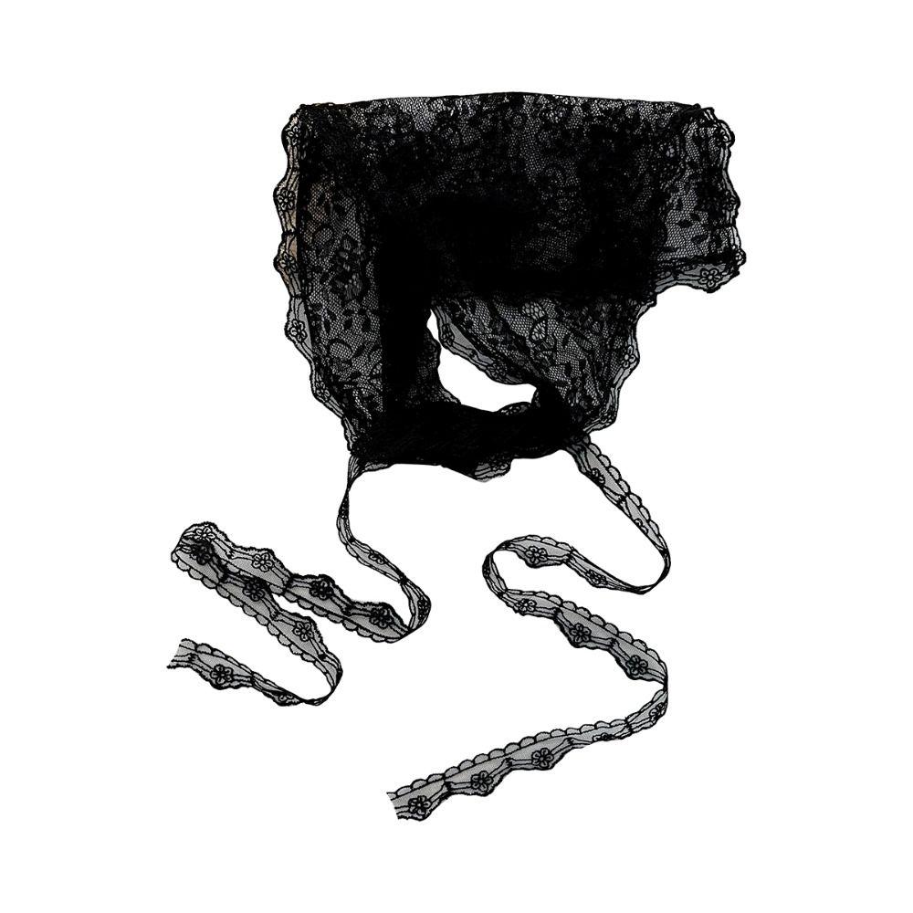 Y2K Streetwear Lace Triangle Scarf Floral Apron Wrap Skirt Lightweight Hip Curtain