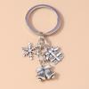 New Alloy Christmas Keychain Snowflake Elk Bell Key Rings Pendant for Christmas Women Girls Handbag Accessories DIY Jewelry Gift
